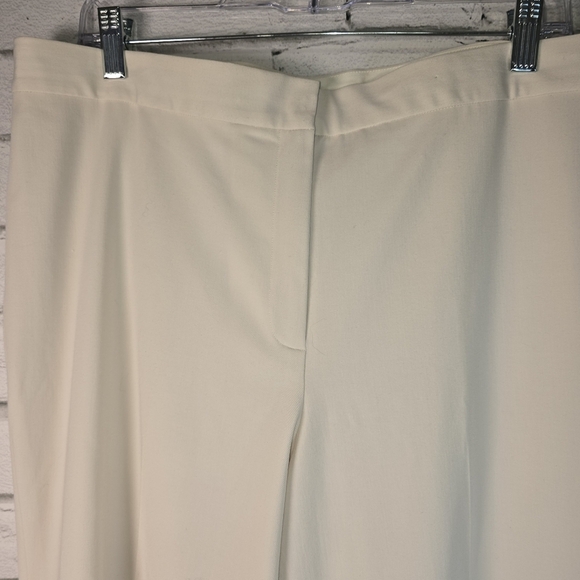 Jones New York Signature Ivory Dress Pants Lined Wide Leg Luxury Womens 14 Euc - Picture 3 of 6